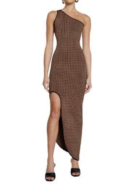 BY JOHNNY. Window Check Asymmetric Knit Midi NWT - Size Medium